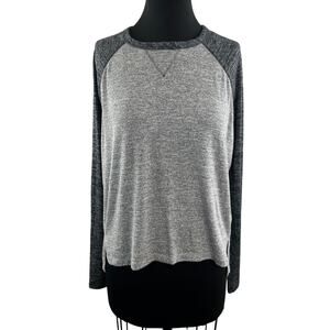 Rag & Bone/JEAN Gray Long Raglan Sleeve Top Round Neck Pullover Size XS